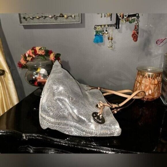 Michael Kors Snakeskin Silver Jet Set Satchel - Picture 4 of 8